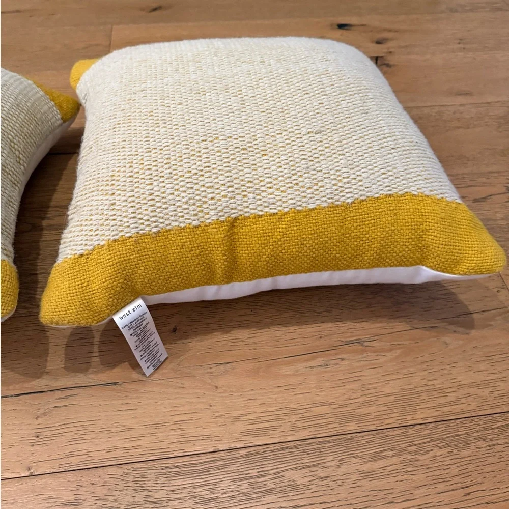 West Elm Banded Basketweave Indoor/ Outdoor Pillow set of 2